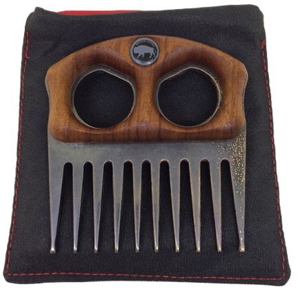 Bisson Bronze Patina Beard Pick - Bisson Combs